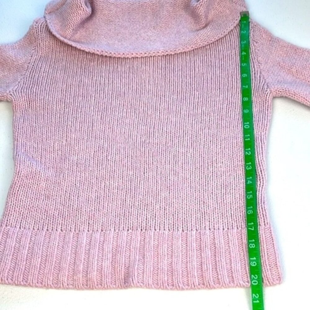 Anthropologie Cashmere Wool Sweater Cowl Neck Oversize Pastel Lilac Turtleneck S - Picture 6 of 9